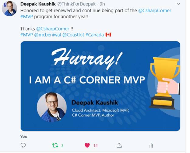 Being an C# Corner MVP Renewal